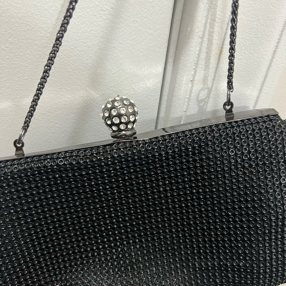 Whiting & Davis Black Mesh Glam Clutch $225 - Image 3