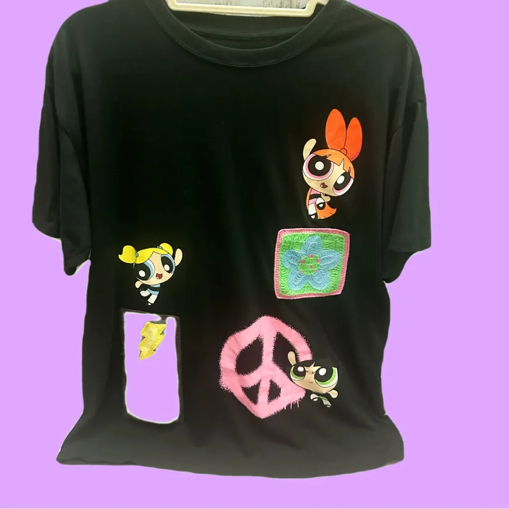 Cartoon Network Women’s The Power Puff Girls Black Tee XL - Image 3