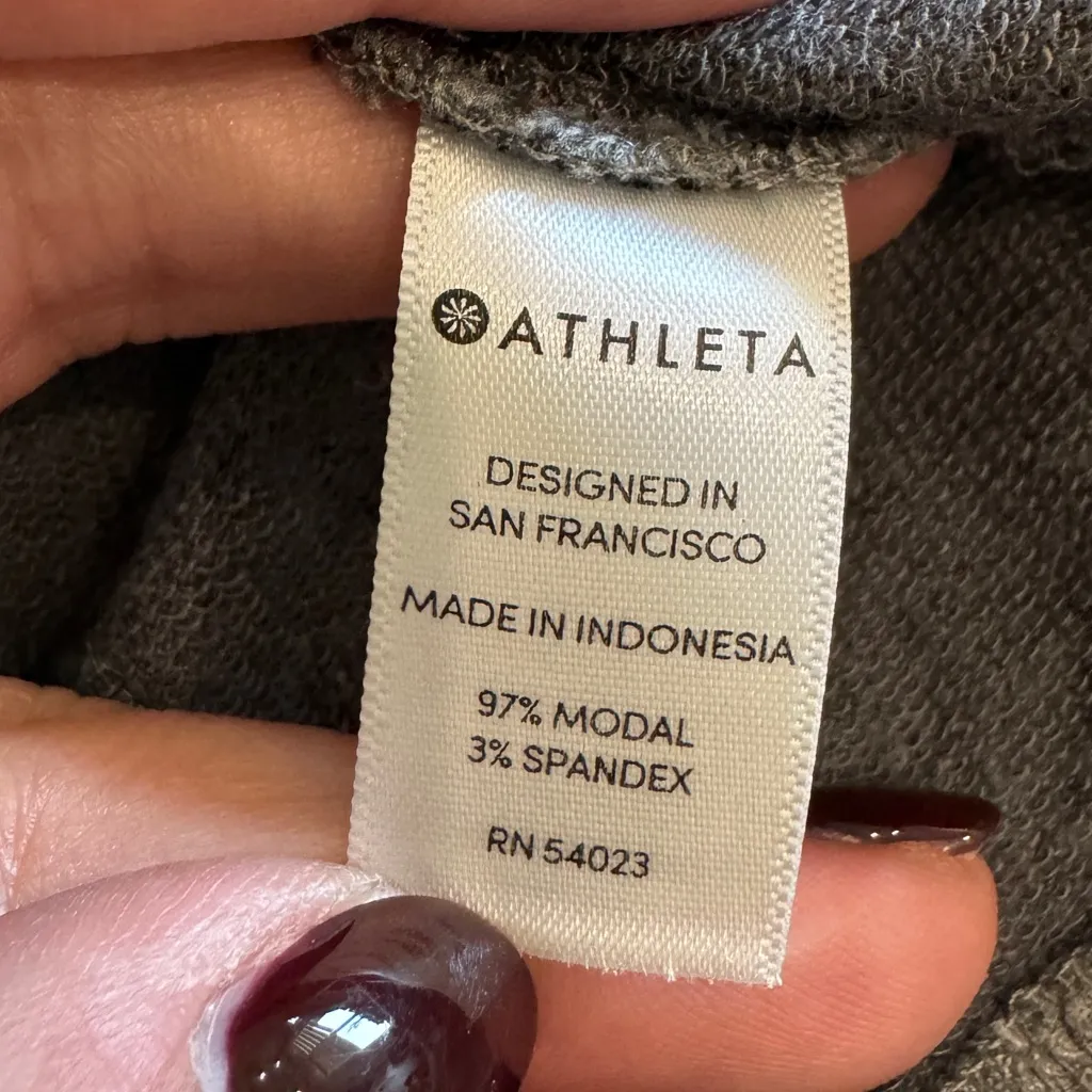Athleta Pranayama Wrap Open Front Stretch Knit Cardigan Sweater gray medium - Image 4