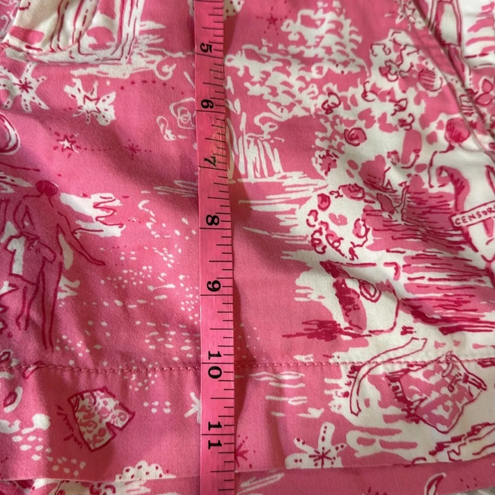 LILLY PULITZER Rare Shorts Pink Hard-To-Find Skinny Dipping Censored Print  2 - Image 2