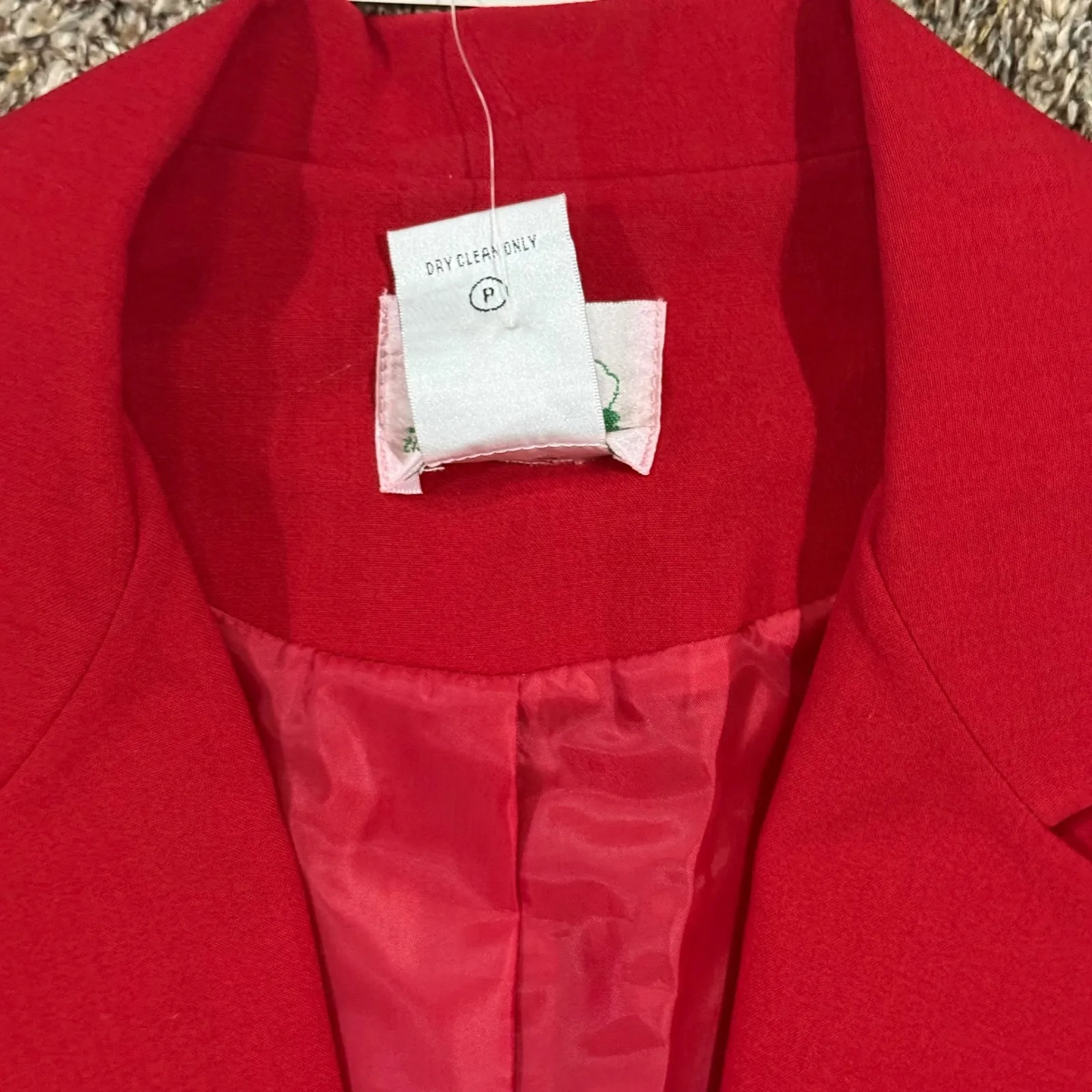 VTG 90s Quacker Factory Red Blazer with Embroidered American Flags Patriotic M Size M - Image 5