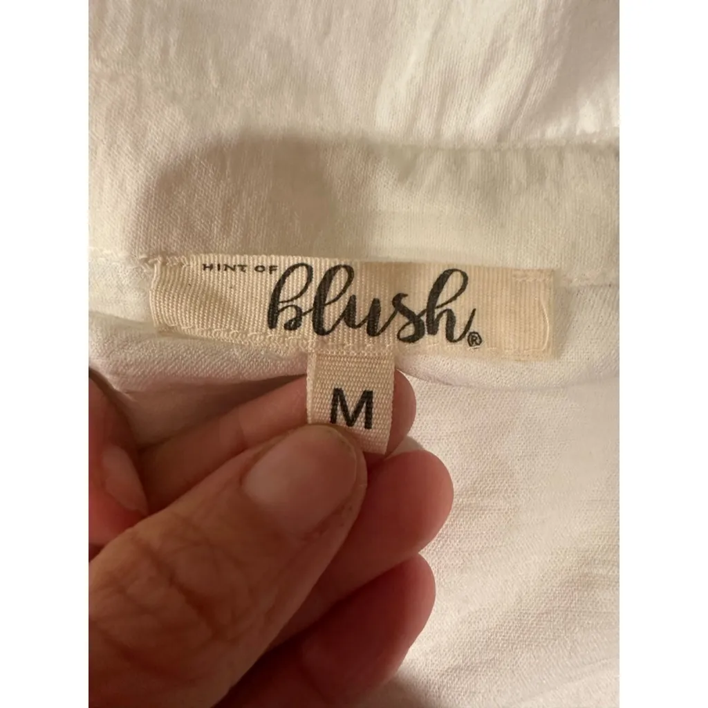 Women's Hint of Blush White Mini Dress with Black Belt M - Image 7