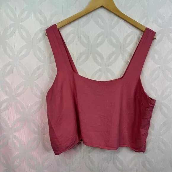 Show Me Your Mumu Pink Linen‎ Crop Top Size XL - Image 8
