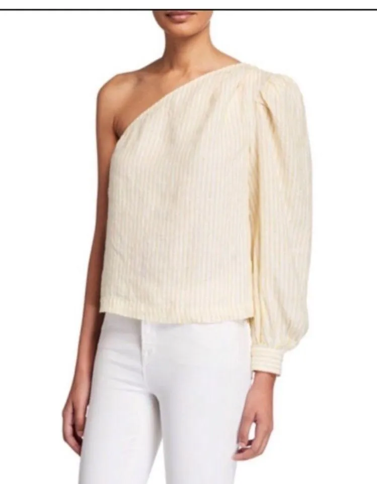 FRAME DENIM SEERSUCKER LINEN BLOUSE TOP SIZE L $244 boho contemporary revolve - Image 4