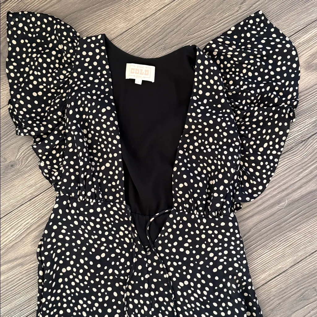 Stone Cold Fox Monochrome polka dot  Speckled Jumpsuit size small - Image 5