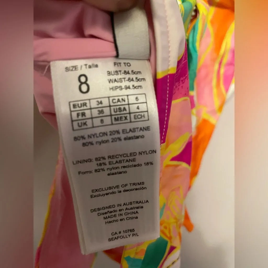 Seafolly - Wonderland Twist Front One-Piece Swimsuit | Vibrant Multicolor - Sz 4 - Image 11