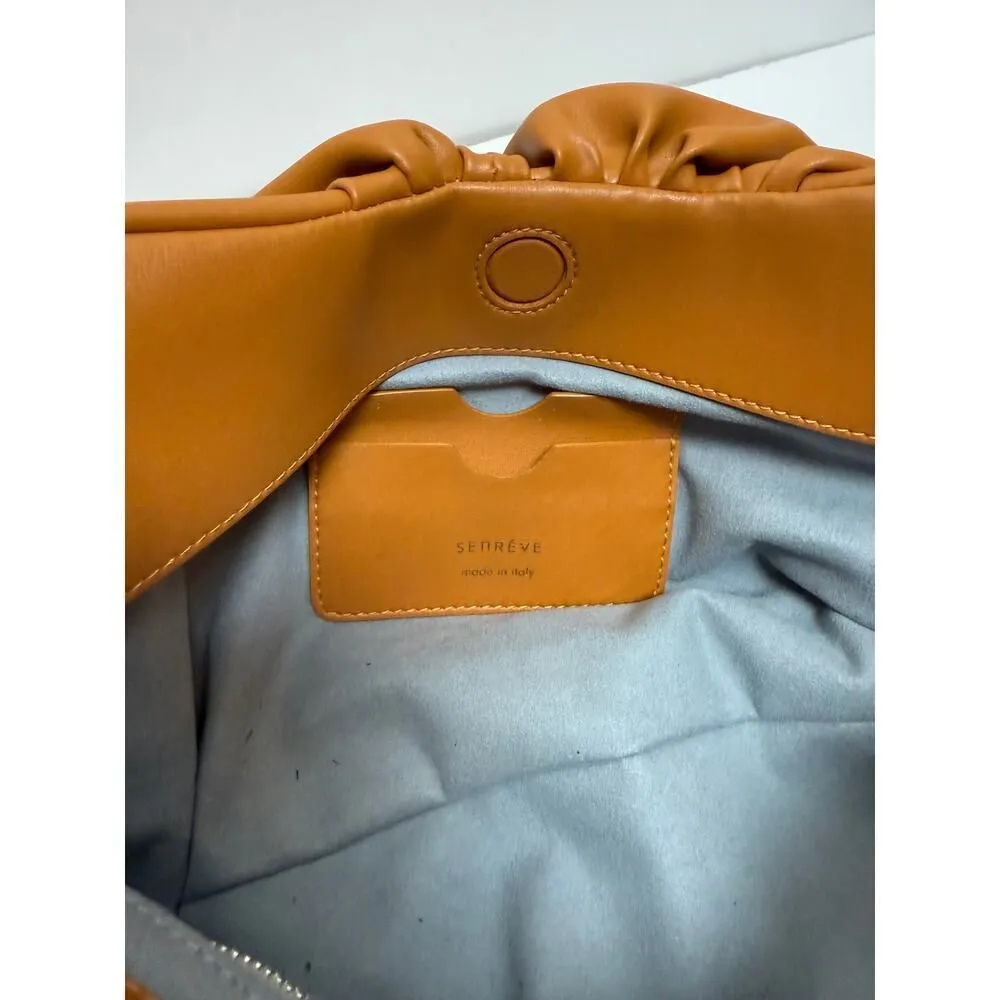 Senreve Cornetti Shoulder Bag Clutch with Tortoise Link Strap Tan - Image 5