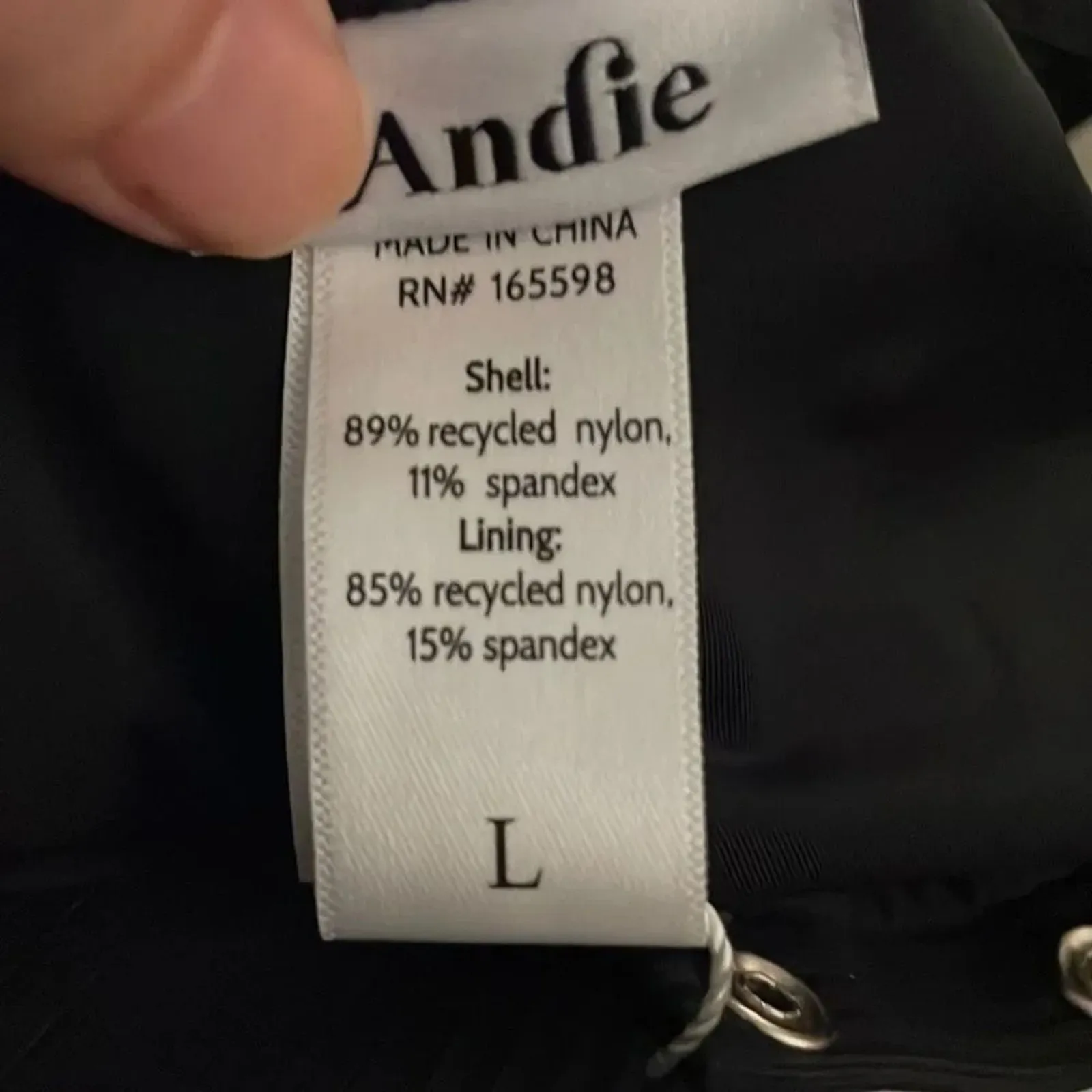 Andie Swim The Malibu One Piece Swimsuit Ribbed Black size L NWT - Image 6