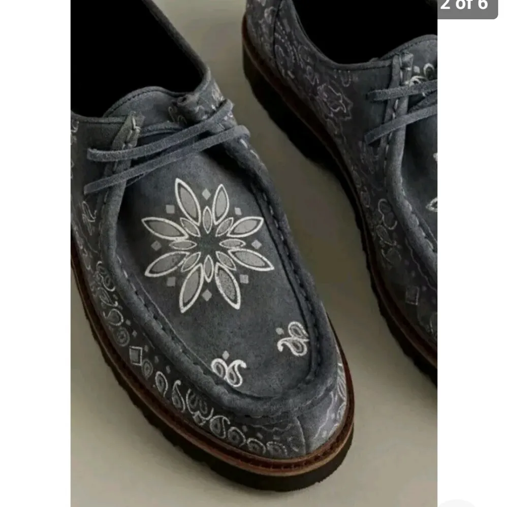 Urban Outfitters Blue Paisley Geoff Wallabee Men Soes - Image 2