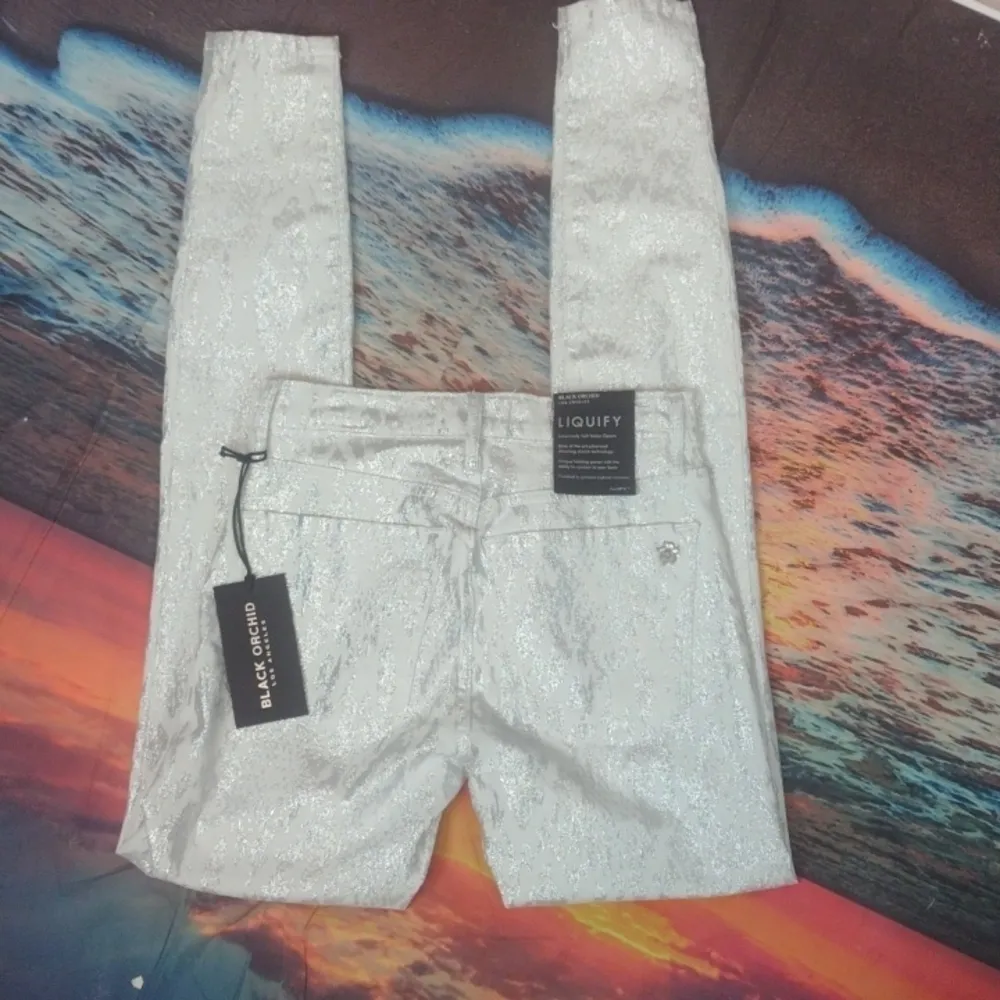 Black orchid Gisele Snake Print High Rise Super Skinny Jeans size 24 - Image 4