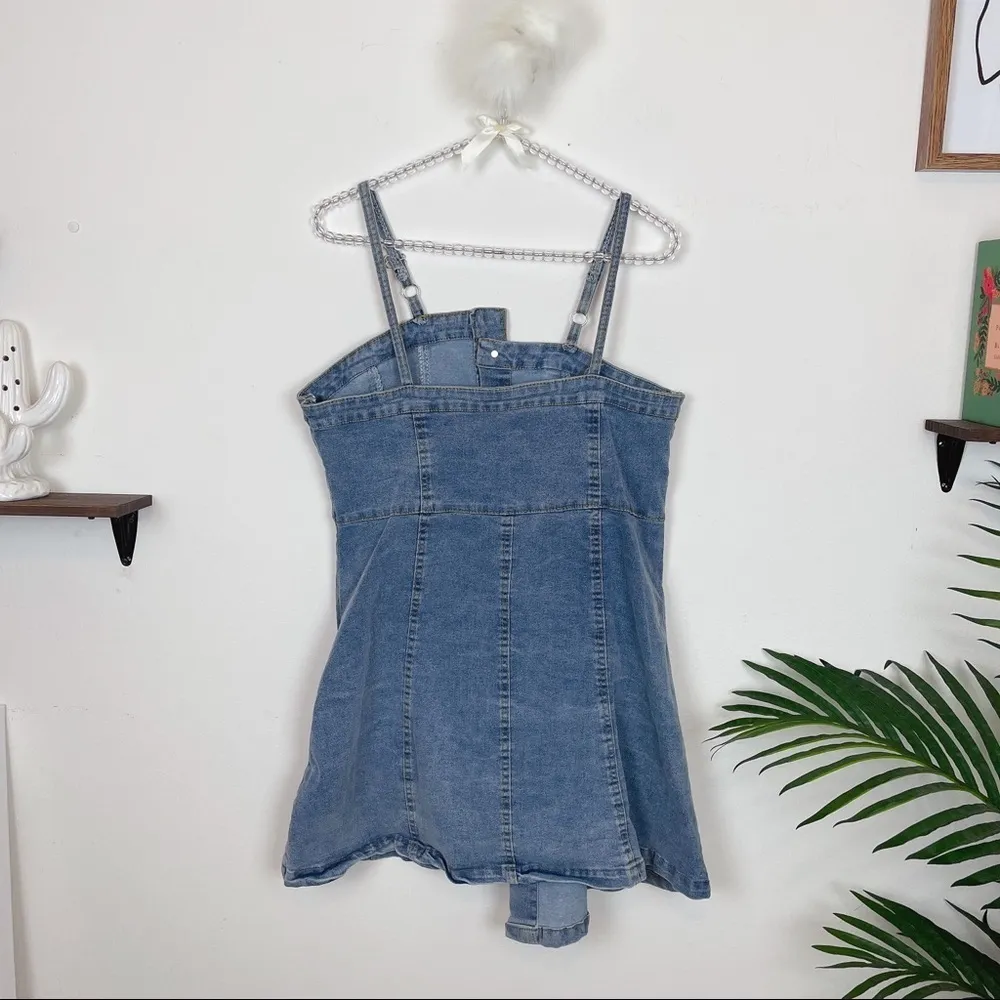 Blue Denim Asymmetrical Dress Size L - Image 3