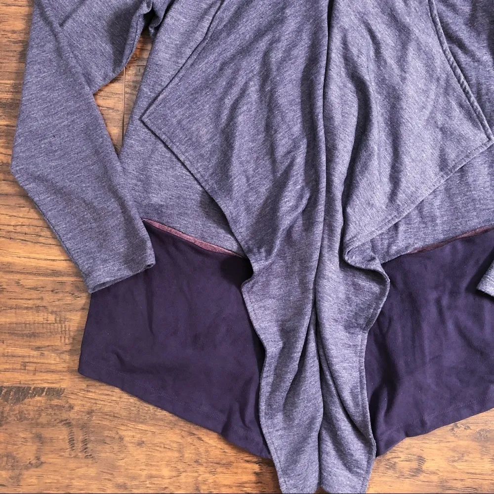 LOGO Lounge • Drape Cardigan jacket purple french terry knit open front - Image 4