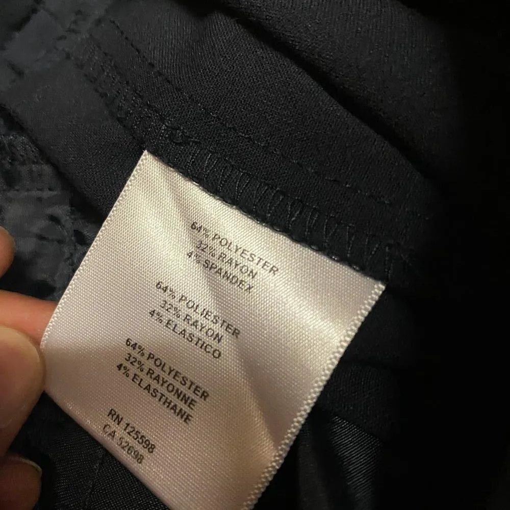 Ellen Tracy Navy Blue Chain-Link Belt Flat Front Dress Pants Women's Size 4 - Image 7