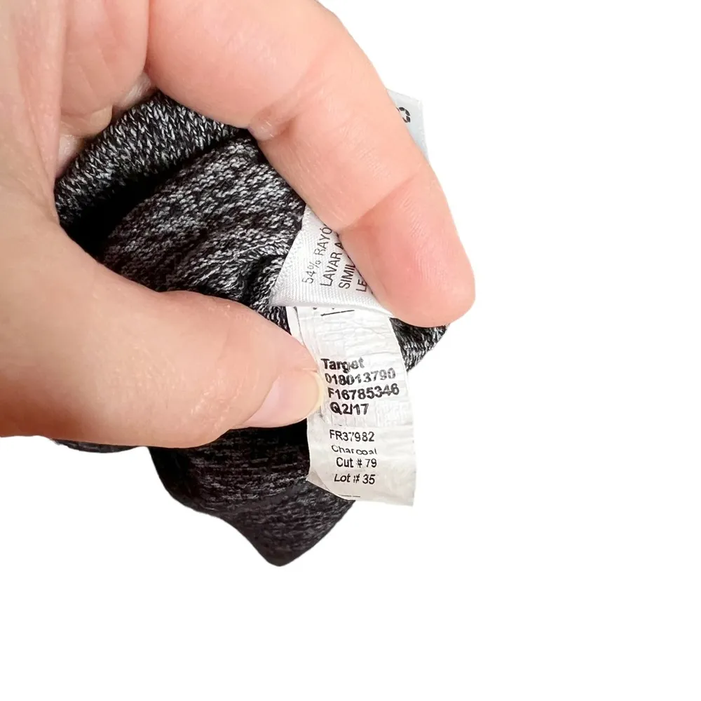 Charcoal Heather Gray Lace Up Neckline Blouse - Image 13