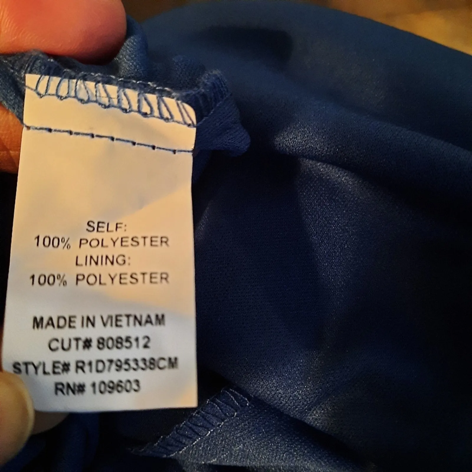 Chris McLaughlin Womens Metallic Chevron Boho Dress Blue Gold Bell Sleeve Size 8 - Image 8