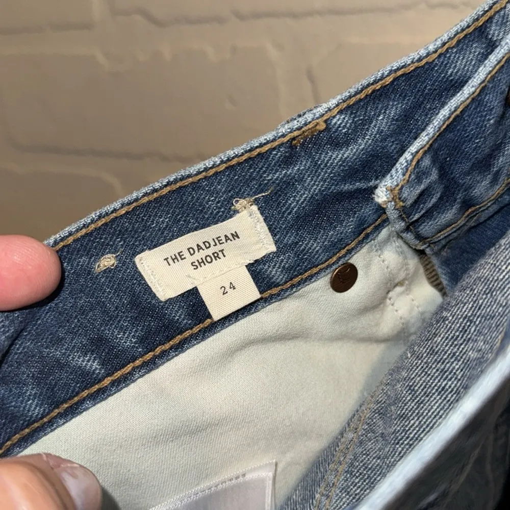 Madewell shorts NEW distressed Blue Jean the dad Jean 24 cotton frayed hem - Image 4