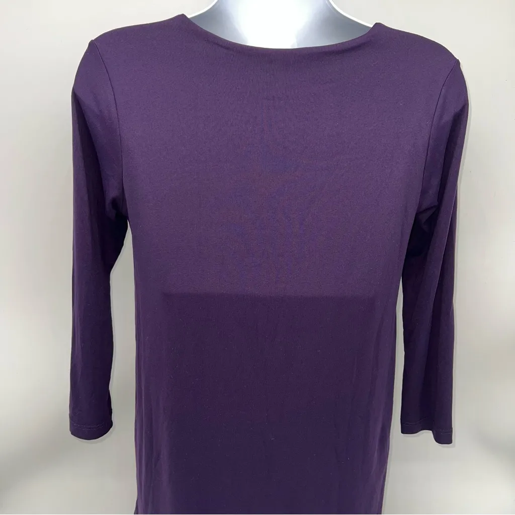 Susana Monaco Deep Purple Double Layered Mini Dress w/3/4 Sleeves-Size S - Image 6