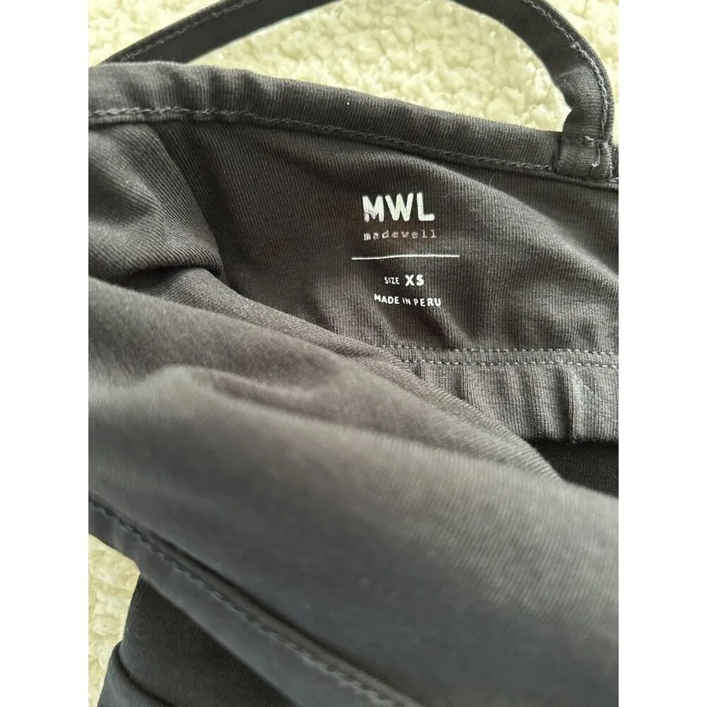 Madewell Womens Black Knit Shorts Biker Unitard Size M - Image 5