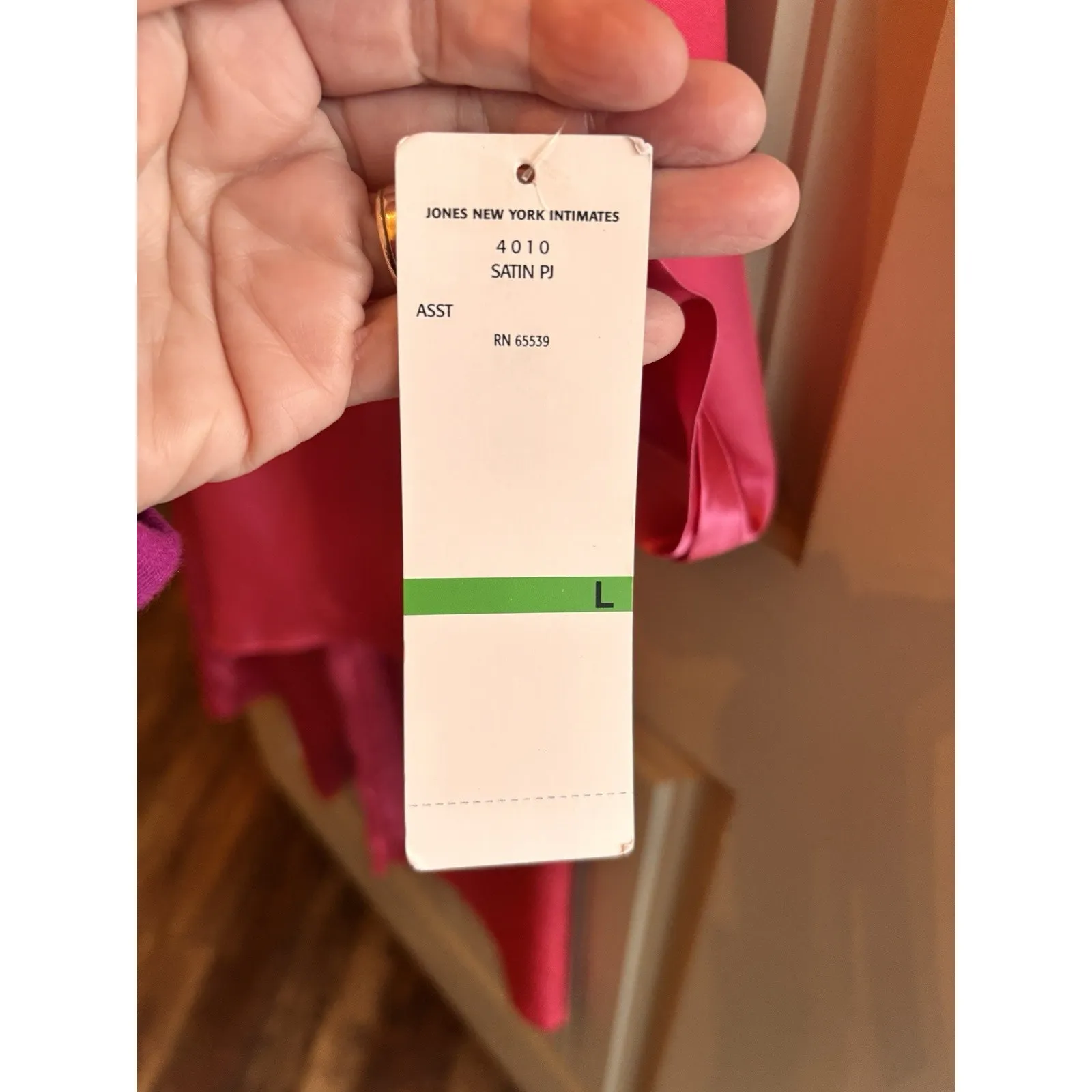 NWT Jones New York Satin Pajamas 2 pc Set Top Pants Lounge Set Embroidered Large - Image 5