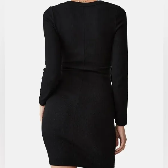 💥 Cotton-On Black Ribbed Long Sleeve Mini Dress - Image 2