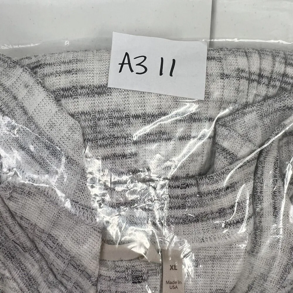 Soft Surroundings Sz XL Tunic Top Ribbed Side Tie Knit Gray Space Dye Scoop Neck - Image 10