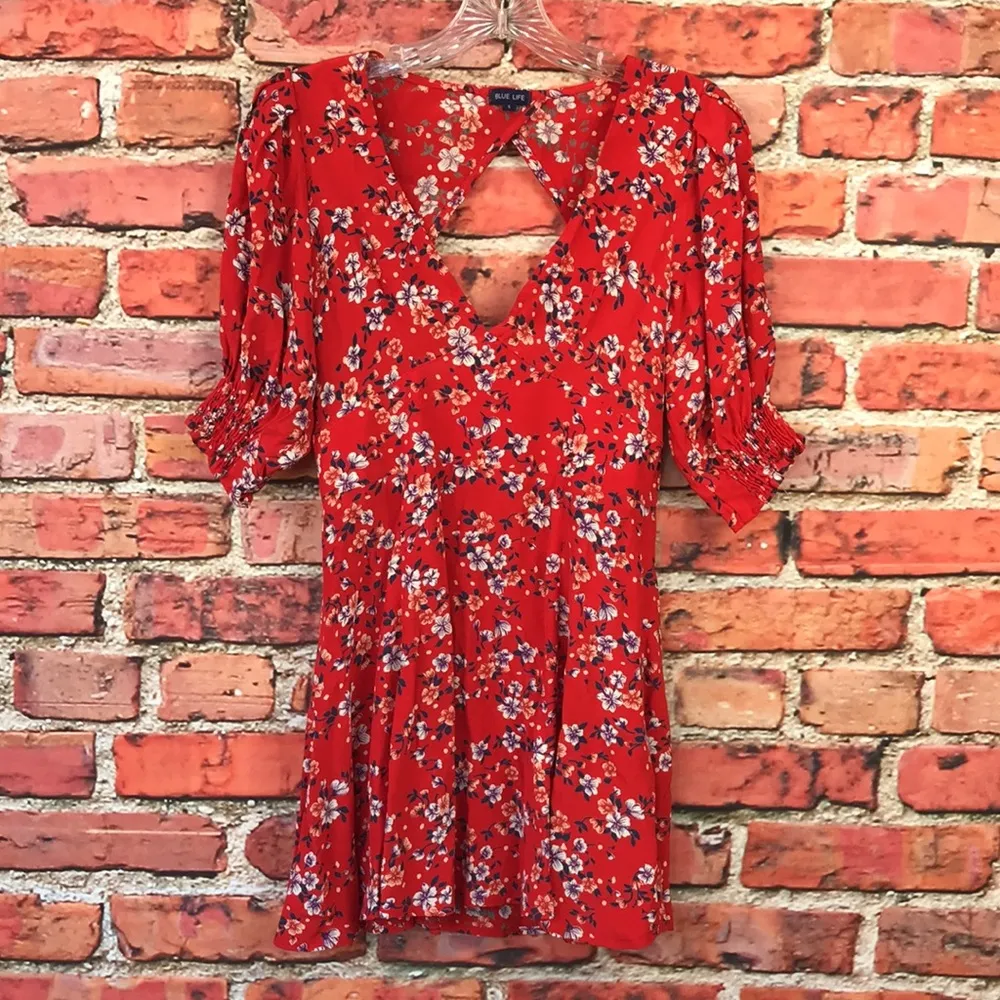 Revolve Red Floral Amaris Mini Dress - Image 5