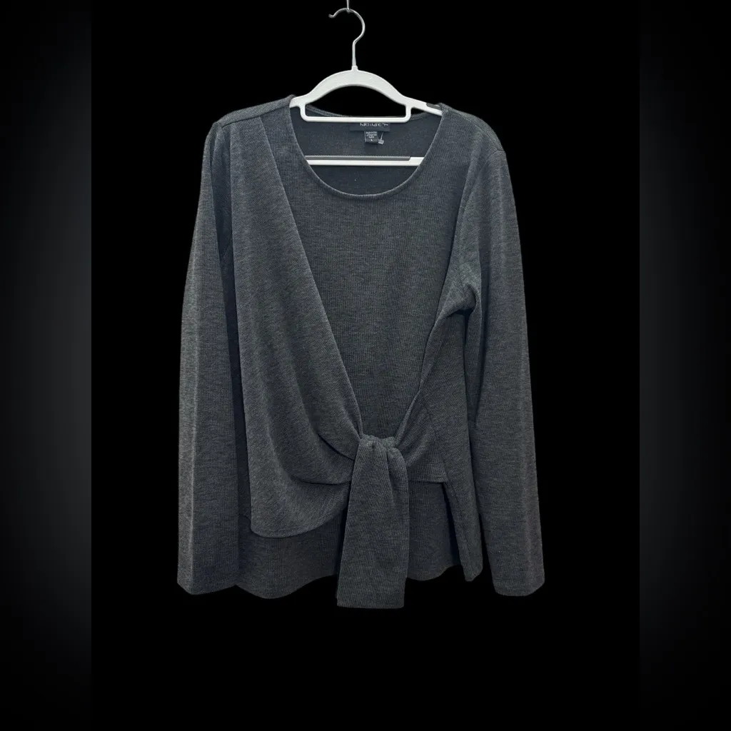 KAREN KANE Knit Side Drape Long Sleeve Sweater - Image 3