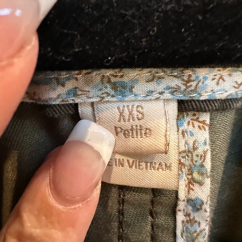 J. CREW Relaxed Fit Boyfriend Field Military Jacket Olive Green Size XXS Petite - Image 9