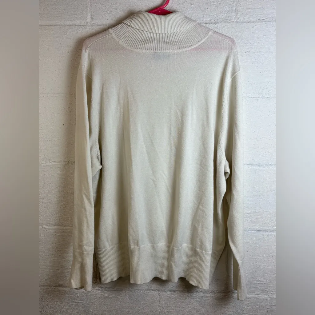 Lane Bryant Woman’s Plus Size Cream Casual Acrylic Blend Cozy Sweater Size 26/28 - Image 5