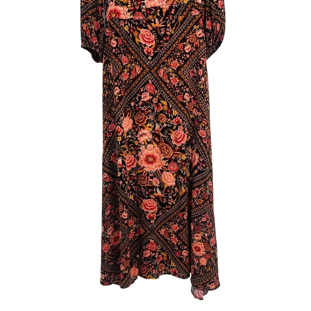 Spell & The Gypsy Collective Babushka Printed Maxi Gown Dress Babs Floral FP Black Size L - Image 9