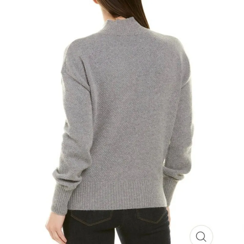 Magaschoni Wool Sweater Mock Neck Tight Knit Pullover Size L NWT $248.00 - Image 2