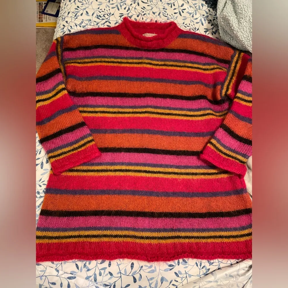 Vintage 90s Esprit Womens Mohair Sweater Size M Tunic Striped - Image 5