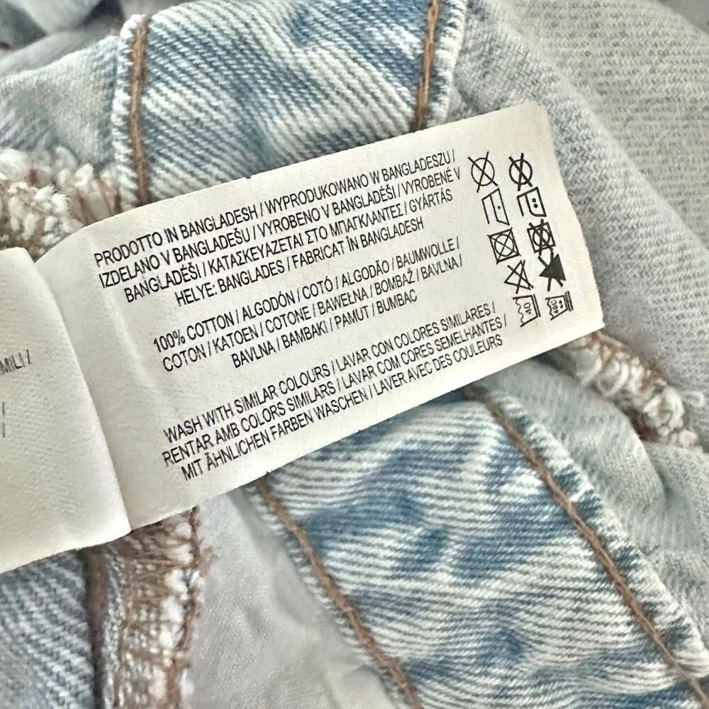 PRIMARK DENIM CO | Light Wash Romper Blue Denim Jean Utility Snap | Size 10 - Image 8