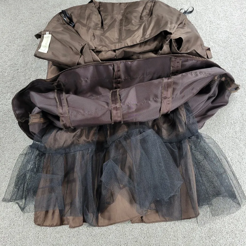 Rina di Montella Silk Jacket Dress 2 Pc 10 Brown Trumpet Tiered Mother of Bride - Image 13