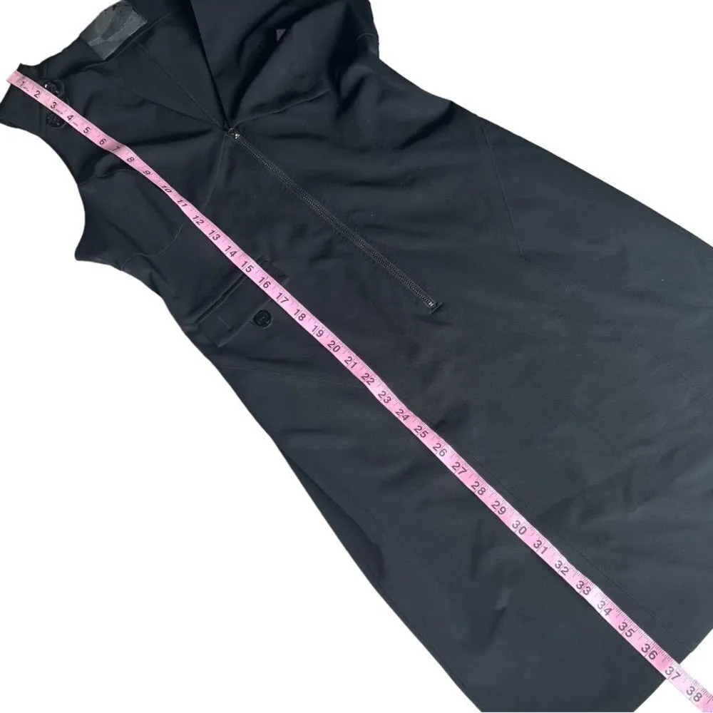 AnnaRita N Office Siren Black Sleeveless Half Zip MIDI Dress Size 8 - Image 14