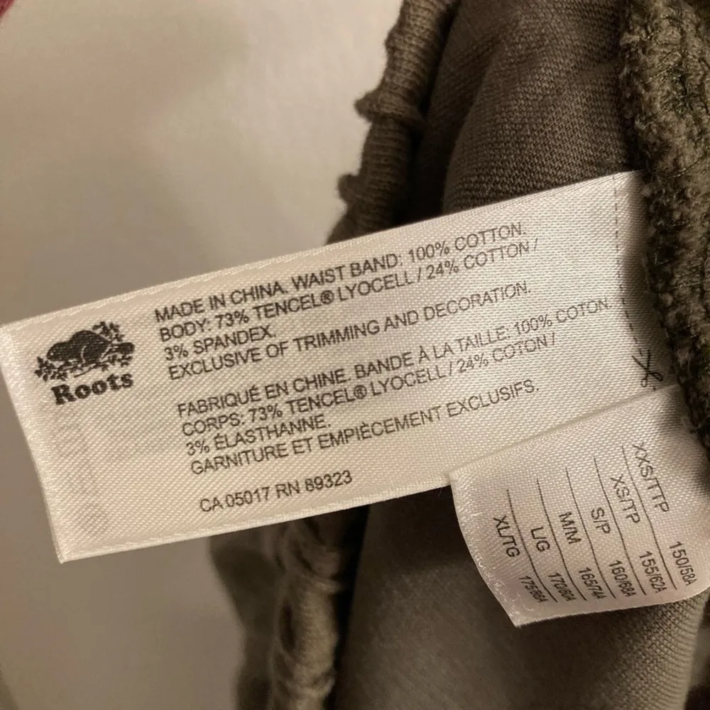 Roots Cotton Lyocell Blend Joggers - Dark Olive Green Size M - Image 4