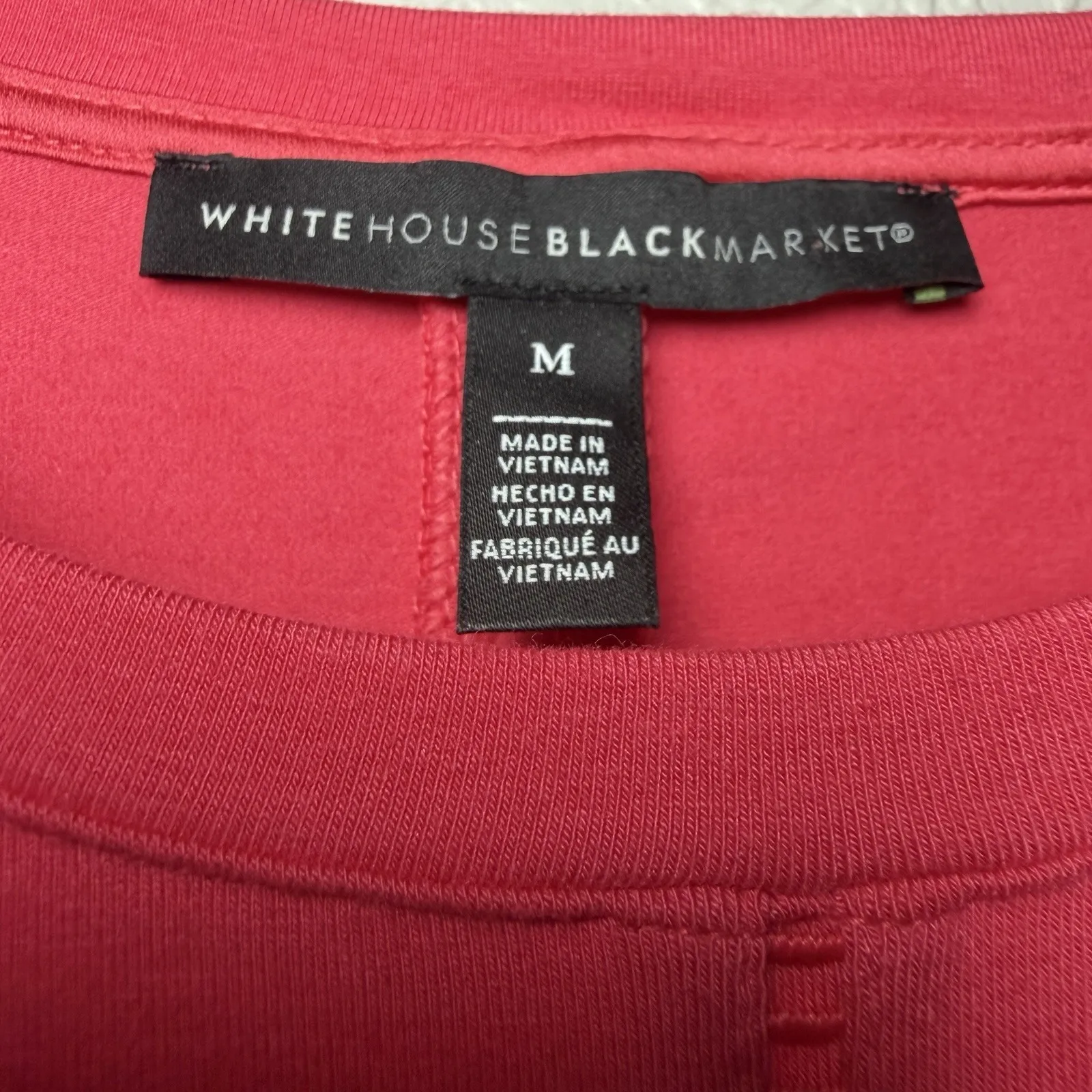 White House Black Market Women's Pink Bodice Tee M Modal Stretch Minimalist Chic - Image 12