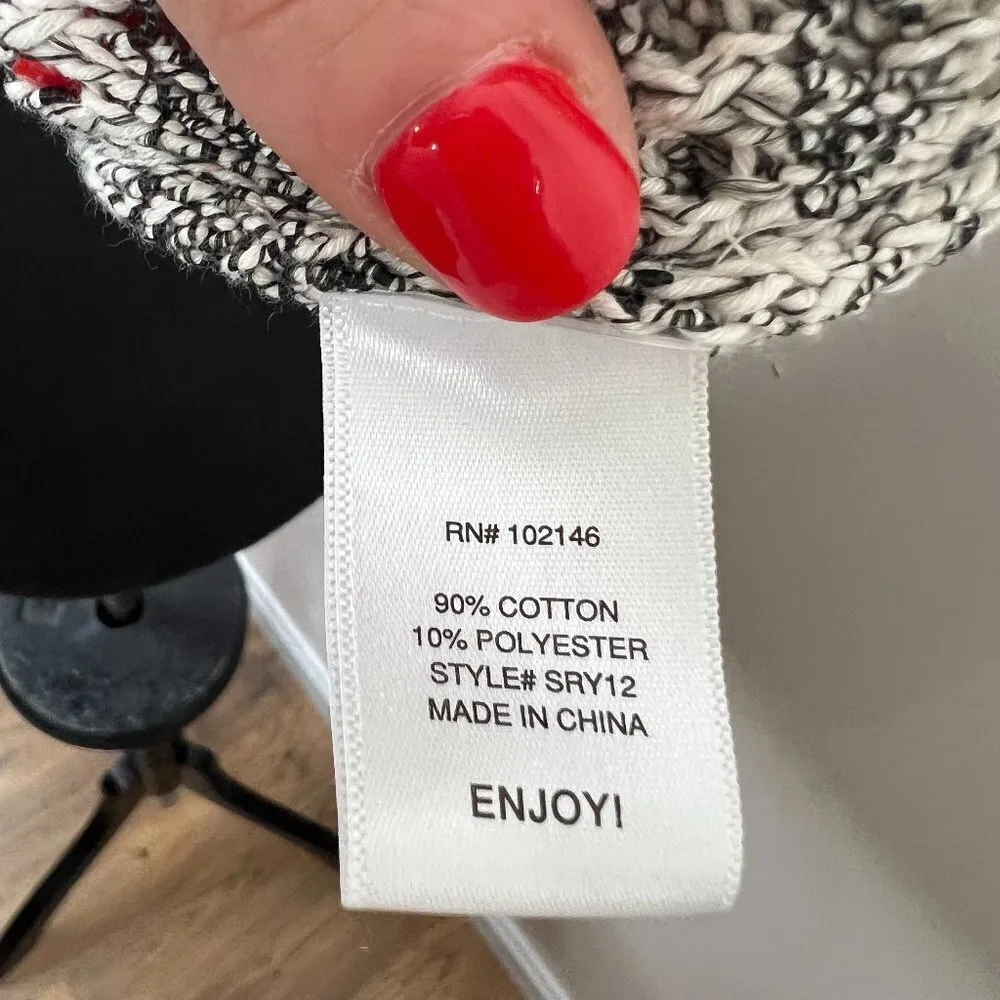 Michael Stars Crochet Knit Short Sleeve High Low Marled Gray Sweater Size XS/S - Image 4