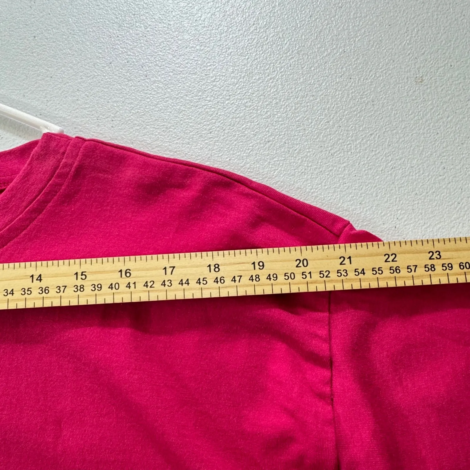 Kevin G 80s Sportswear Oversized T Shirt 3/4 Sleeve Hot Pink One Sz Made in USA - Image 6