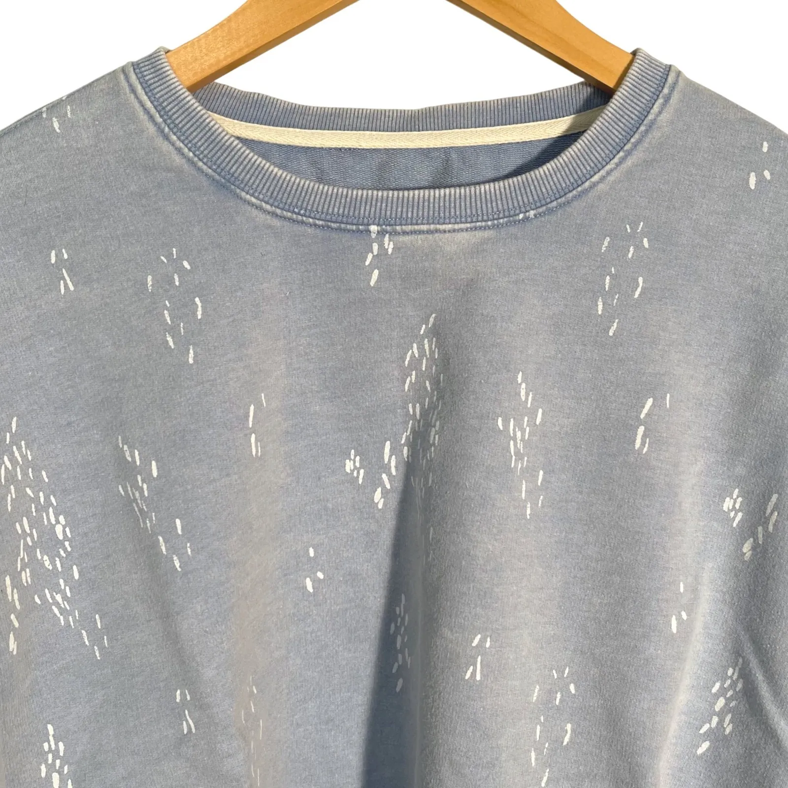Thread Supply Blue Denim Splash Print Pullover Sweatshirt Women's Size‎ S - Image 2