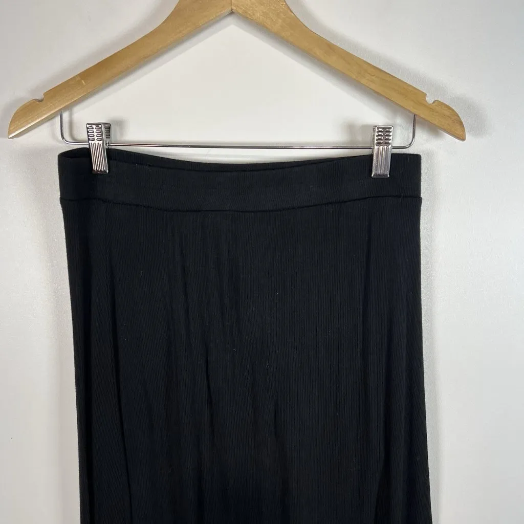 American Eagle Outfitters‎ Knit Black Maxi Skirt Women Small Lined Raw Edge - Image 3