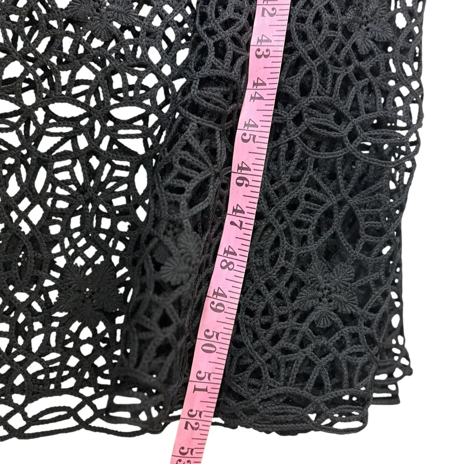 Self Portrait Black Giupure Lace Midi Dress US 6 AW22905 - Image 12