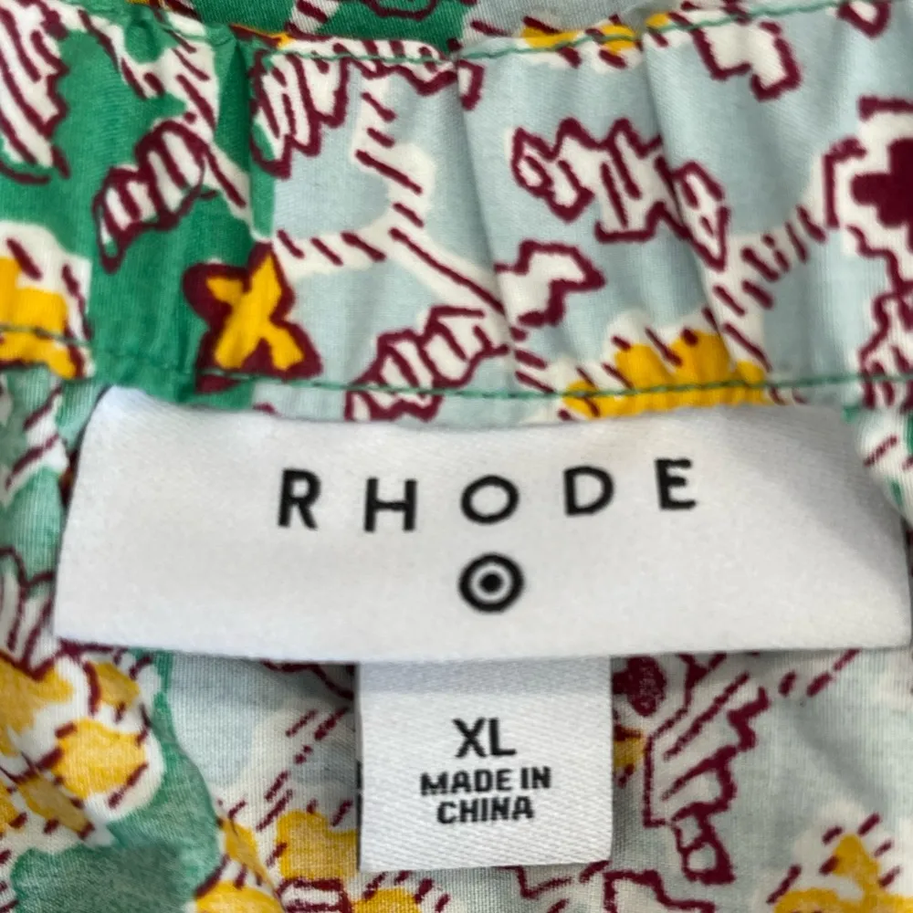 Rhode Target size extra large floral tired skirt festival office maxi midi work Green - Image 3