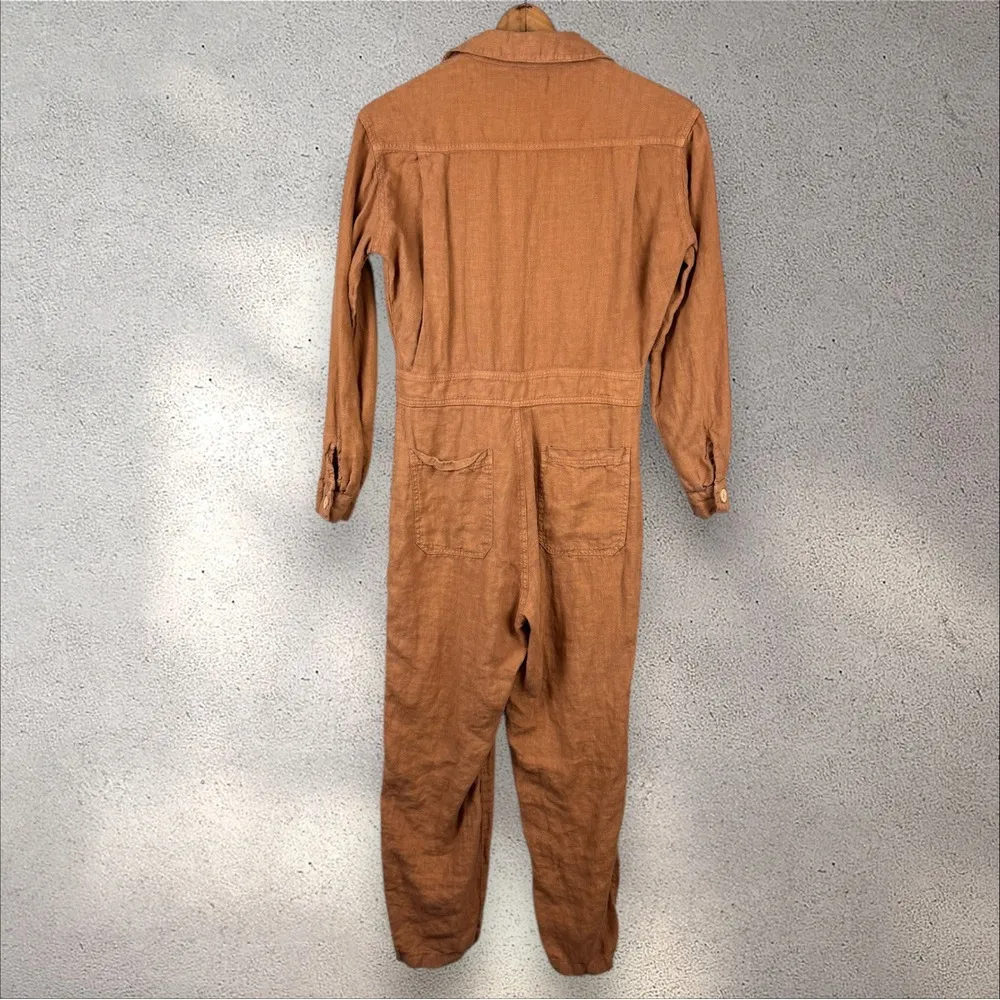 MATE the Label Women Sz S Linen Long Sleeve‎ Button-Up Jumpsuit Coveralls Sedona - Image 7
