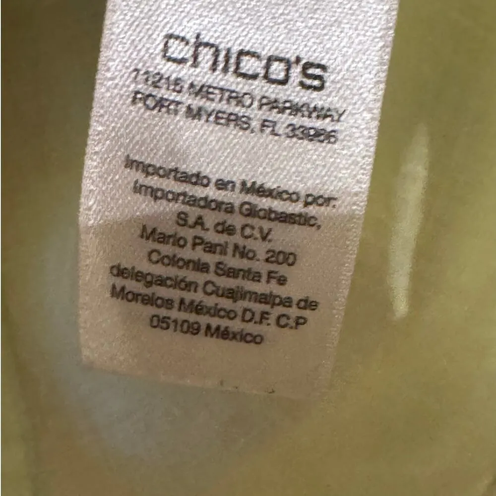 Chico's 2/L Lime Jacket 100% Linen button front lightweight Easter Spring - Image 4