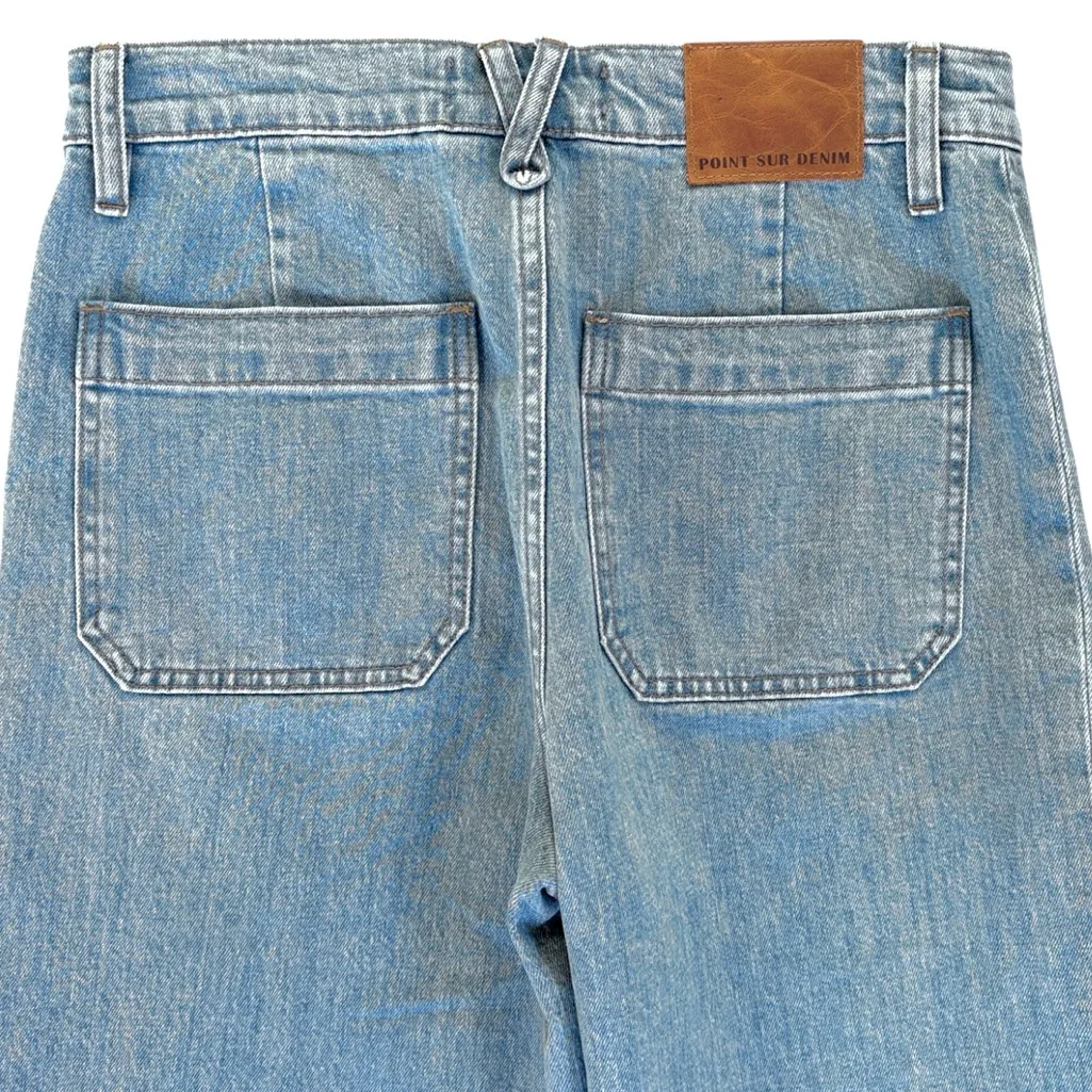 EUC J. Crew Point Sur Wide Leg Crop Button Fly Jeans Size 27 - Image 8