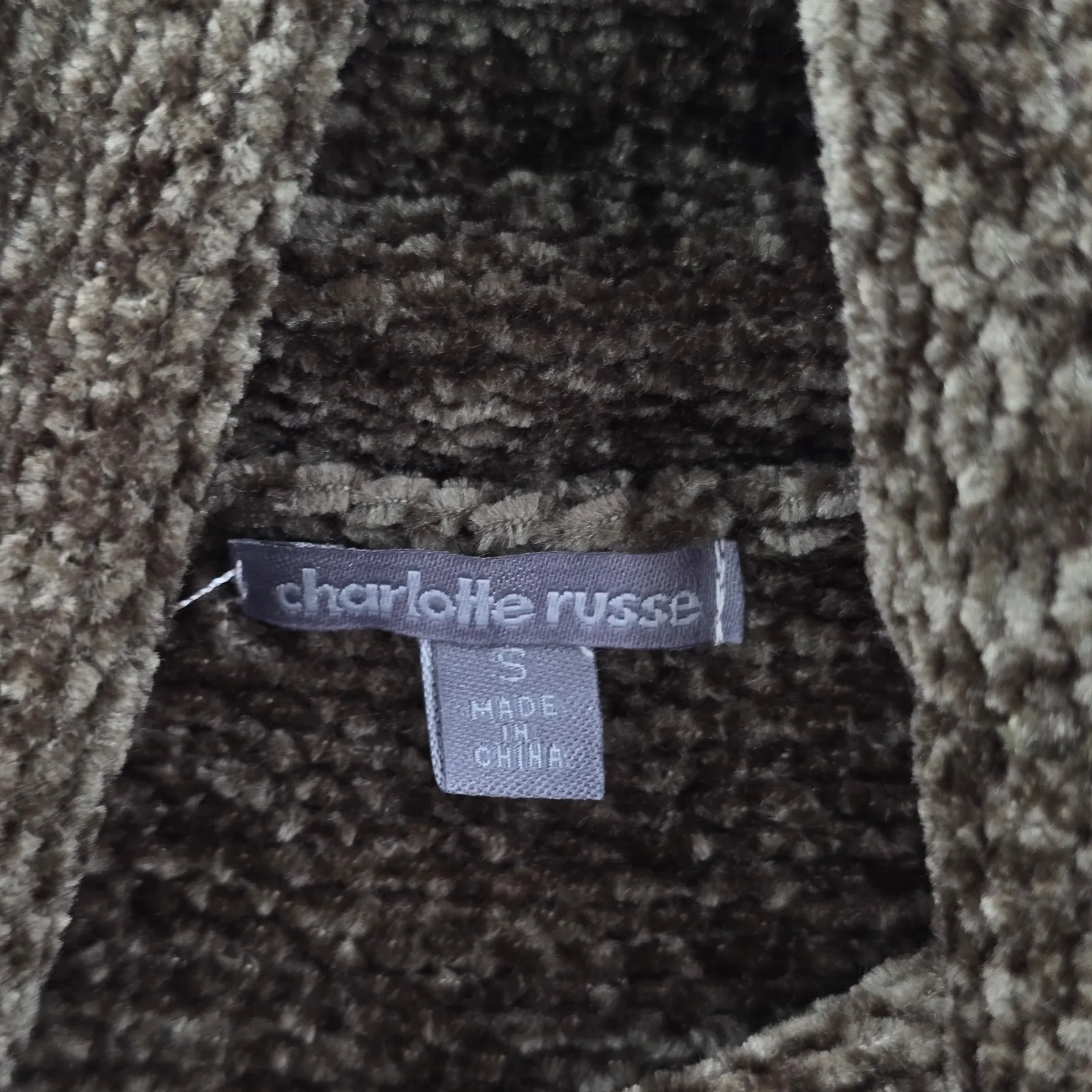 Charlotte Ruse Green Turtleneck Crop Chenille Flare Sleeve Y2K VTG Sweater Small - Image 13