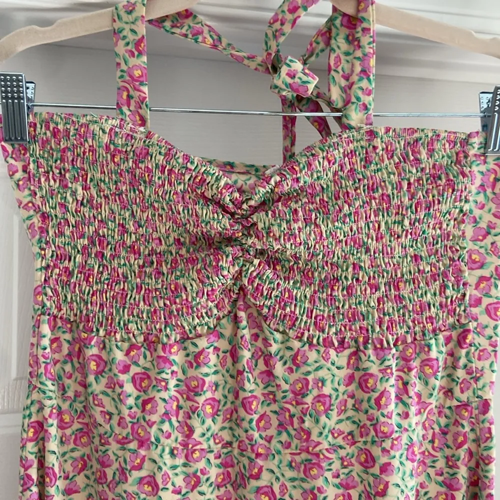 Floral halter neck dress. S Pink - Image 3