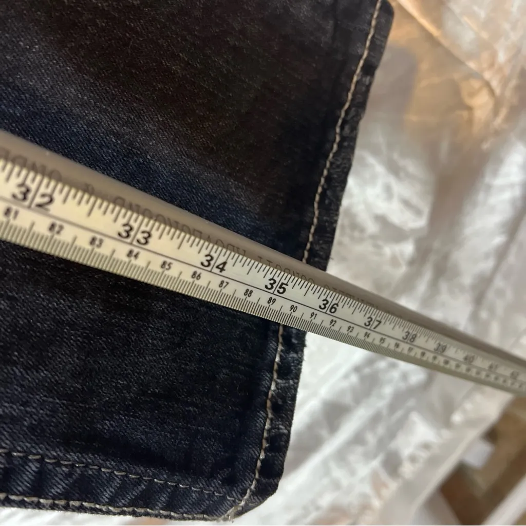 Miss Me Black Boot Cut Jeans with White Stitching - Image 7