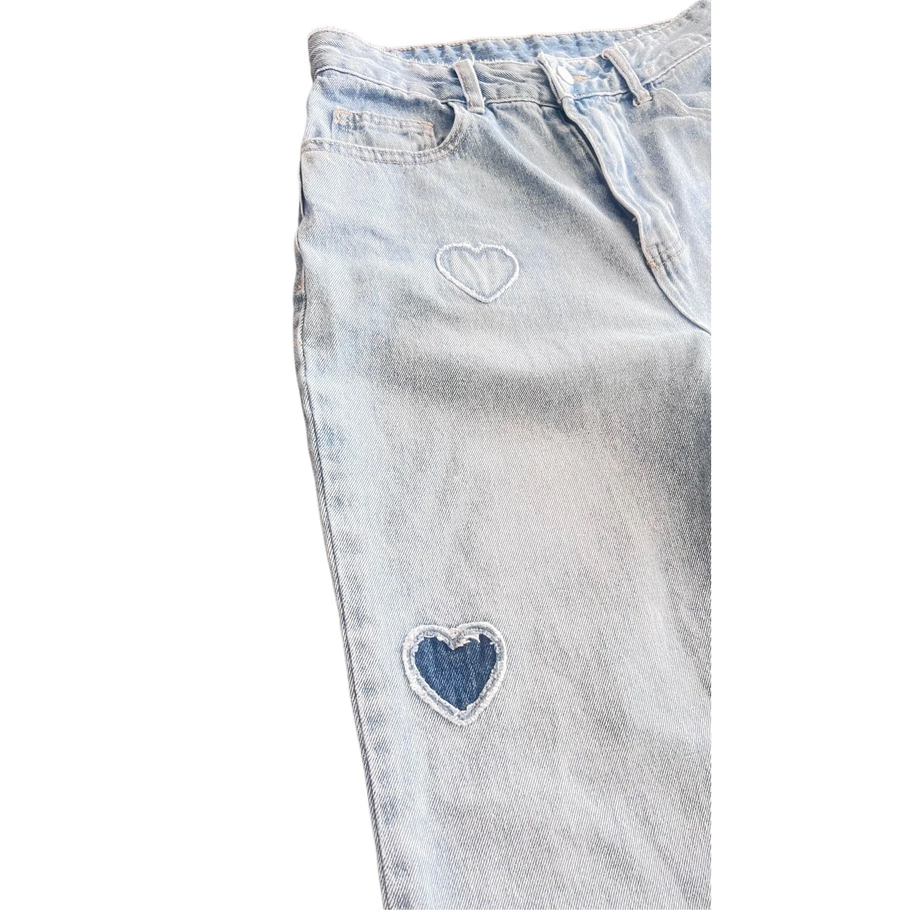 SHEIN ICON Heart embroidered jeans size M - Image 4